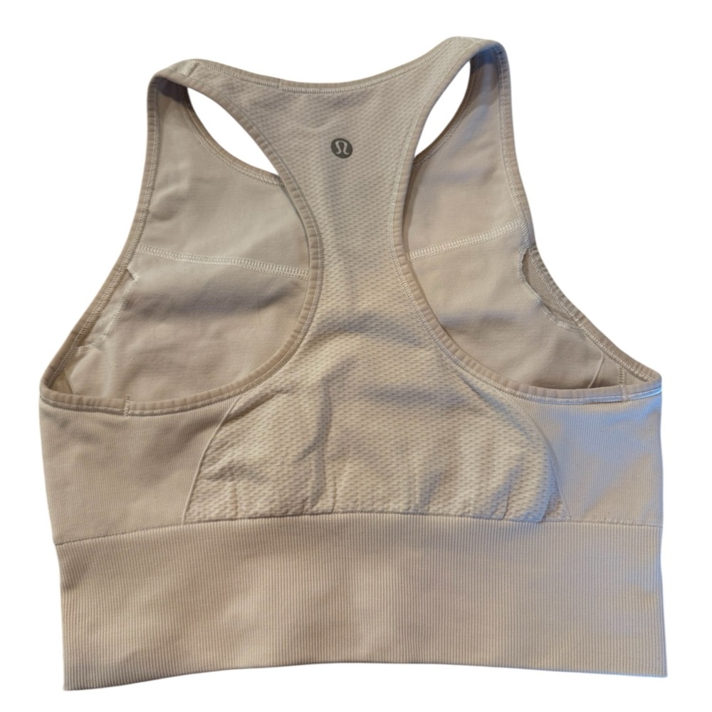 Lululemon Ebb to Train High Neck Longline Sports Bra white Size 6 - Picture 3 of 7